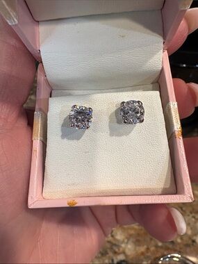 Classic Round CZ Stud Earrings in Silver